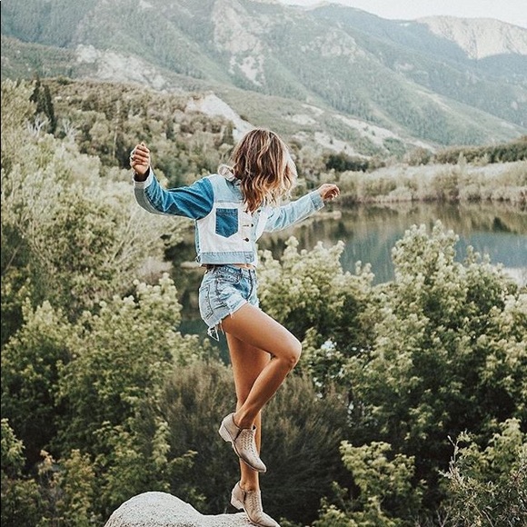 Patchwork boxy jean jacket - Picture 3 of 4